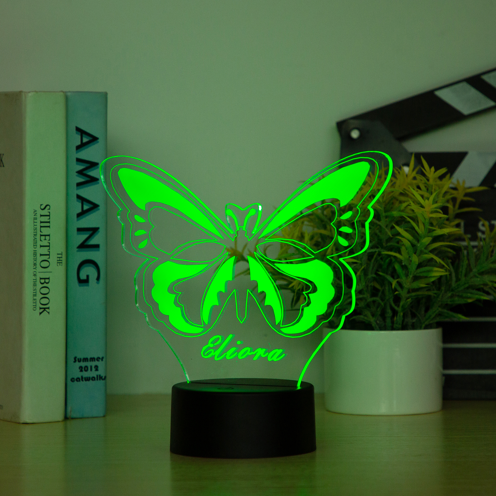 Personalised Butterfly Name Night Light Engraved Lamp-Jessemade AU