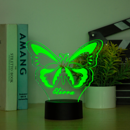 Personalised Butterfly Name Night Light Engraved Lamp-Jessemade AU