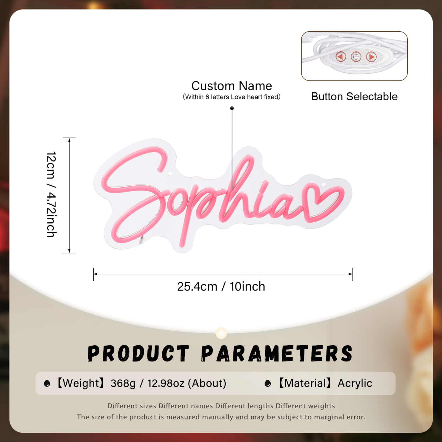 Personalised Acrylic Neon Sign Custom Name LED Neon Sign Wedding Party Birthday Home Decor Gifts for Him/Her-Jessemade AU