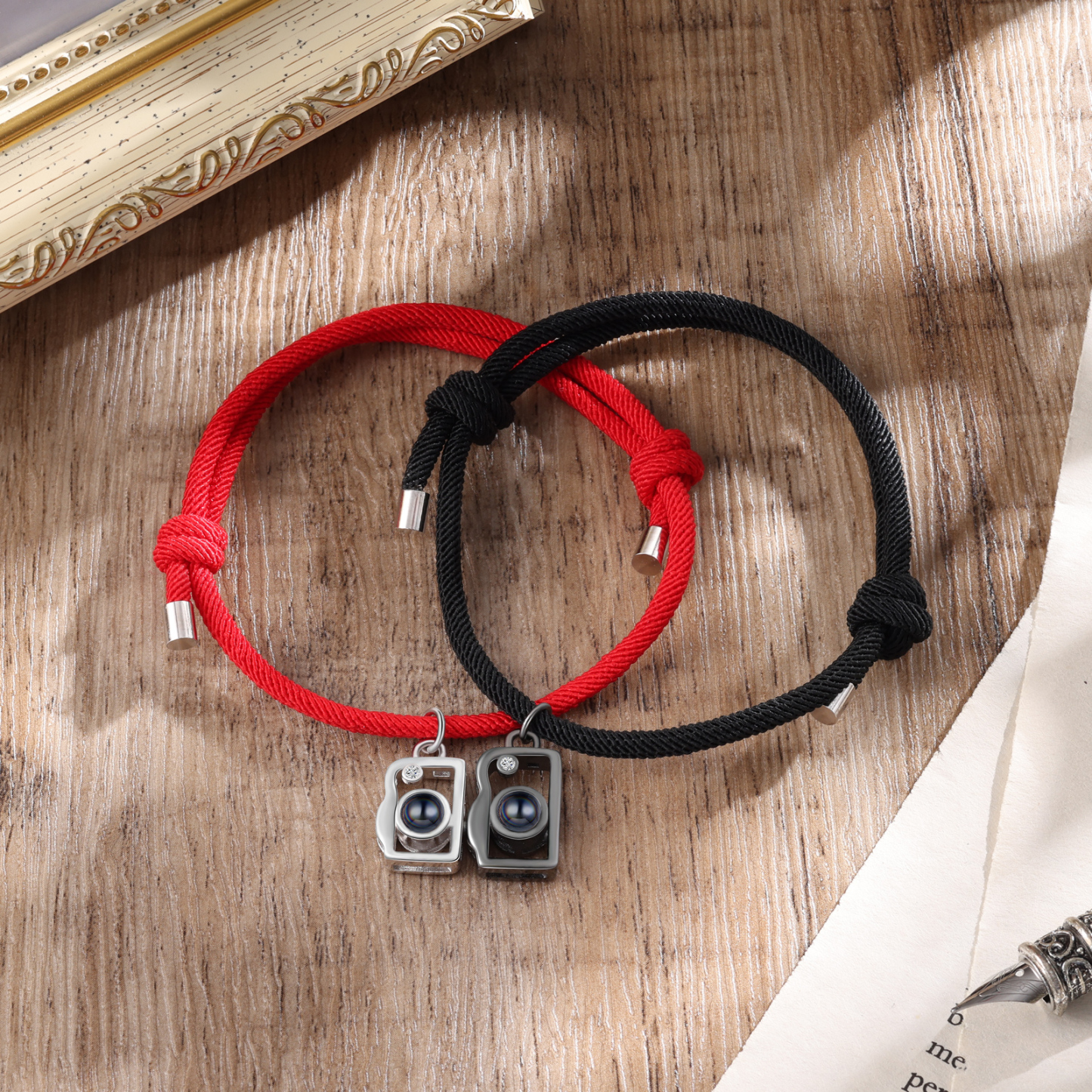 Personalised Projection Bracelet Custom Photo Couple Bracelet with Camera Pendant Creative Gift for Her-Jessemade AU