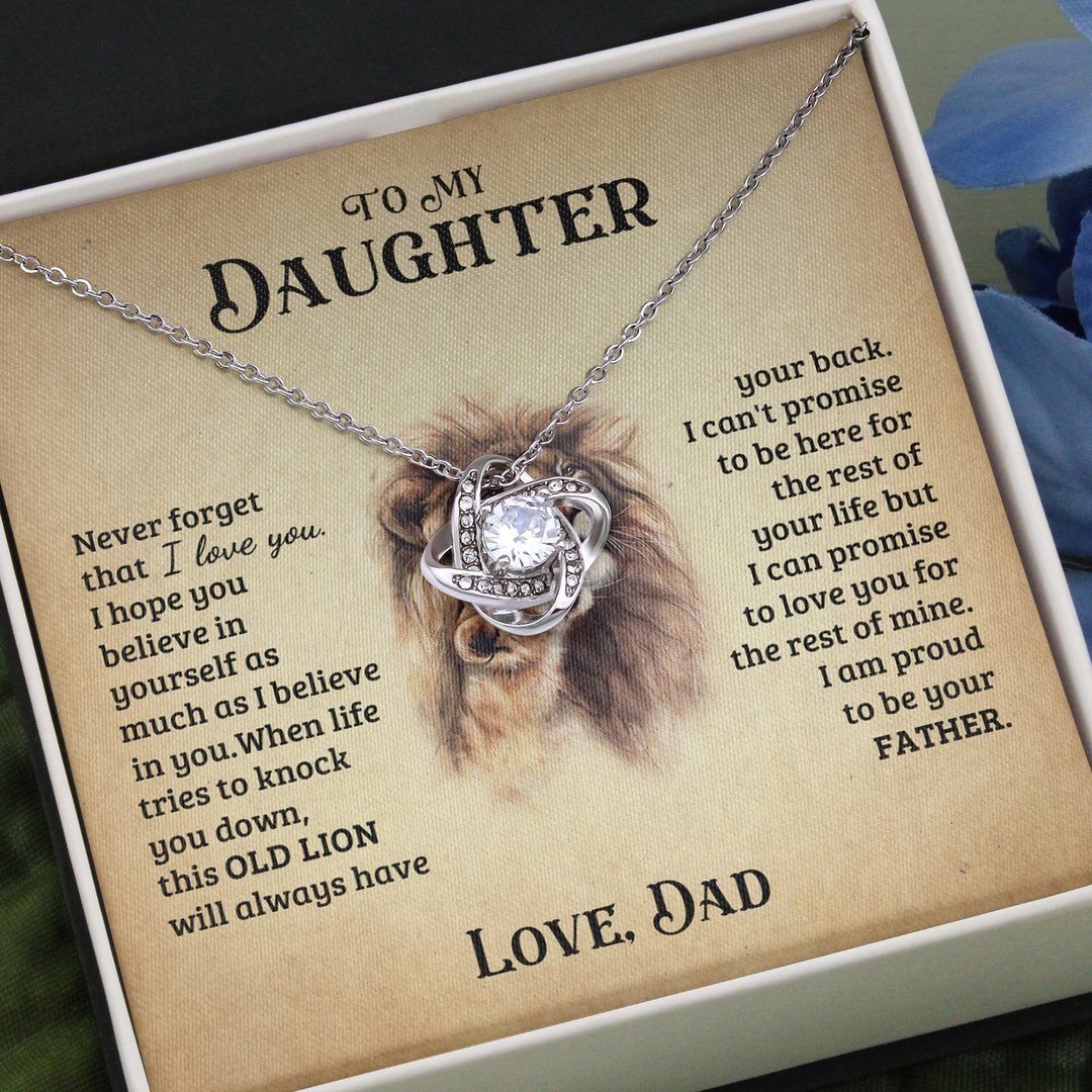 To My Daughter from Dad Love Knot Necklace "Never Forget That I Love You" Gifts for Her-Jessemade AU
