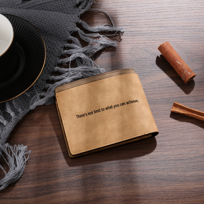 Personalised Leather Wallet Engraved Photo Short Purse Folding Wallet Gifts For Men-Jessemade AU