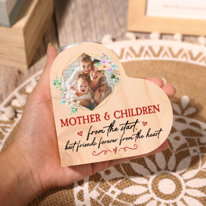 Mother & Children Personalised Heart Candle Holder Wooden Candlestick Mothers Gifts-Jessemade AU