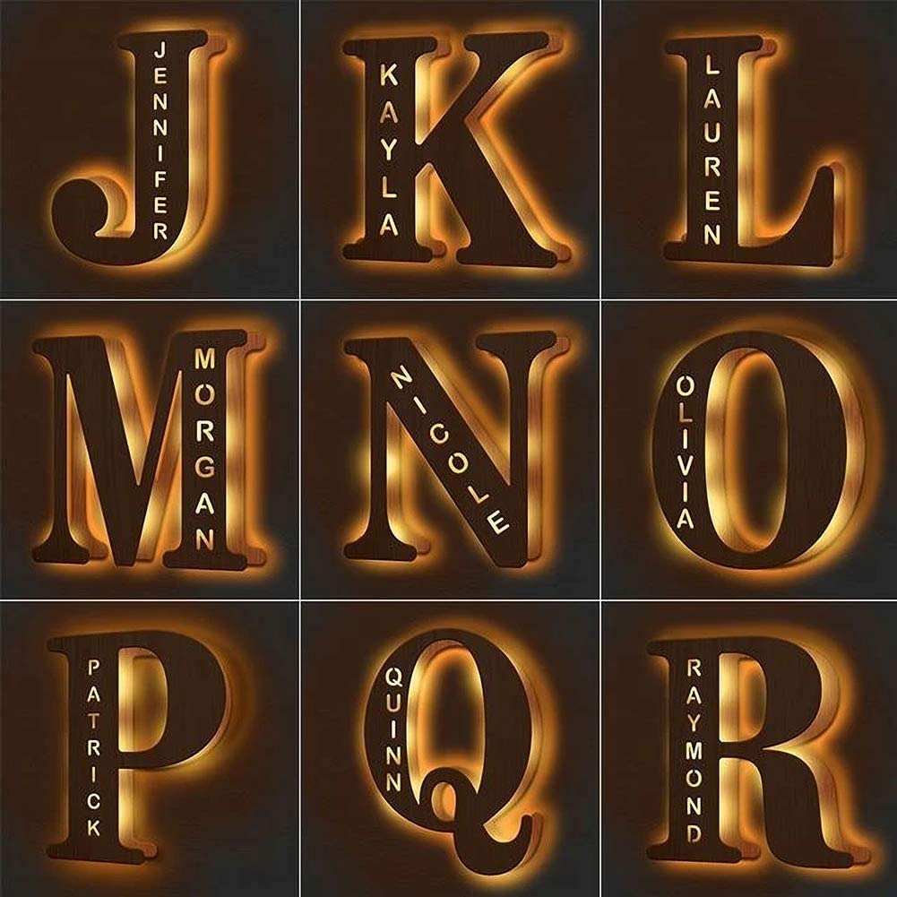 Personalised Name Letter Light J~R 19/29CM-Jessemade AU