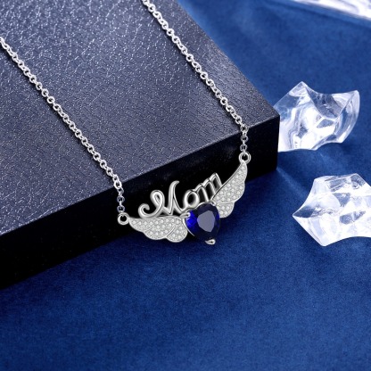 Personalised Wings Necklace with Birthstone Engraved Name Gifts for Her-Jessemade AU