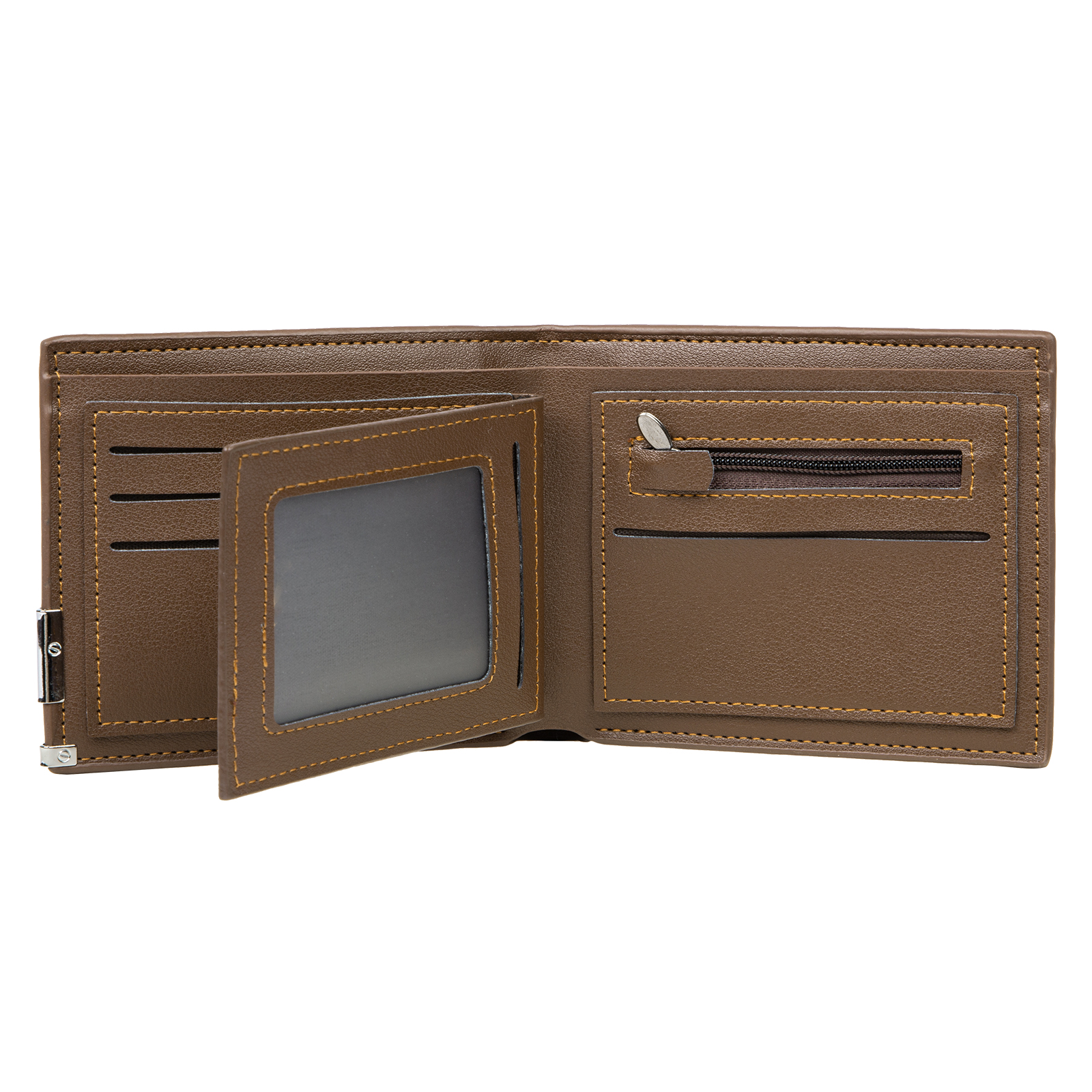 Personalised Leather Wallet Engraved Photo Folding Wallet Short Purse Love Gifts For Him-Jessemade AU