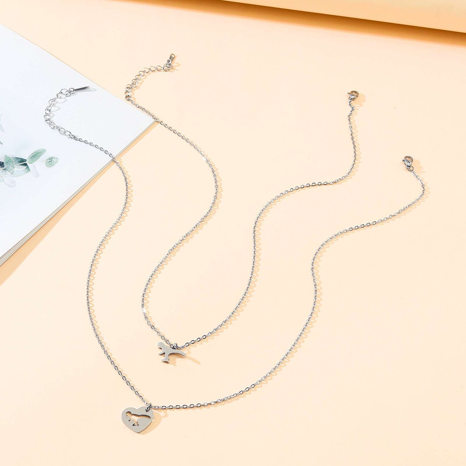 Necklaces for Women Dainty Teen Dinosaur Necklaces Size Adjustable for Mother and Daughter-Jessemade AU