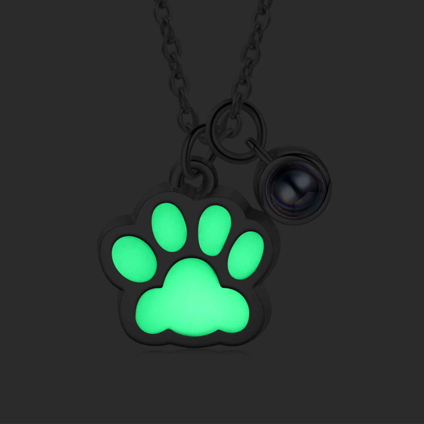 Personalised Dog Paw Pendant Couple Necklace Set Custom Photo Projection Necklace Romantic Gifts For Him/Her-Jessemade AU