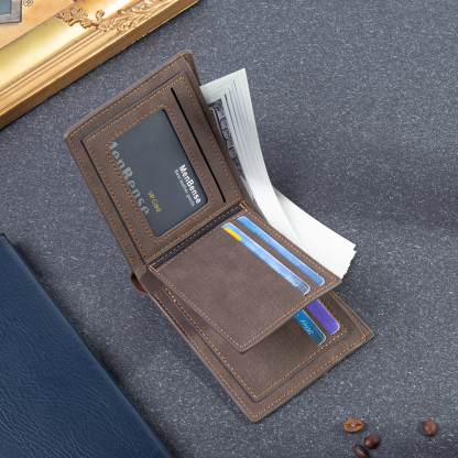 Personalised Leather Wallet Engraved Message Short Purse Gifts For Men-Jessemade AU