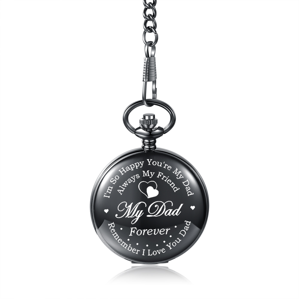 “I'm so happy you're my dad always my friend my dad forever remember i love you dad”T Personalised Pocket Watch Gifts for Father-Jessemade AU