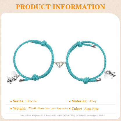 Two Souls One Heart Bracelet With Dinosaur Pendant Magnetic Bracelet Set-Jessemade AU