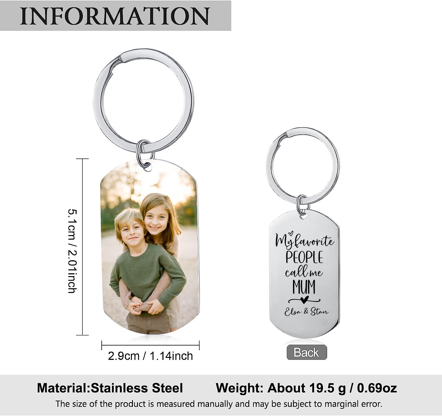 Personalised Mother Photo Keychain My Favourite People Call Me Mum Keyring-Jessemade AU