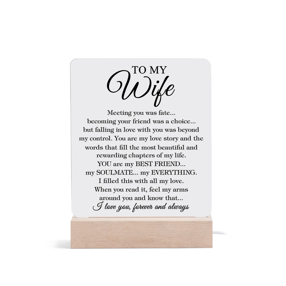 To My Wife LED Night Light "I Love You Forever And Always" Sentimental Gift for Wife-Jessemade AU