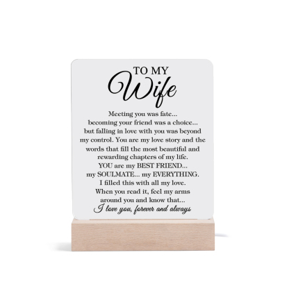 To My Wife LED Night Light "I Love You Forever And Always" Sentimental Gift for Wife-Jessemade AU