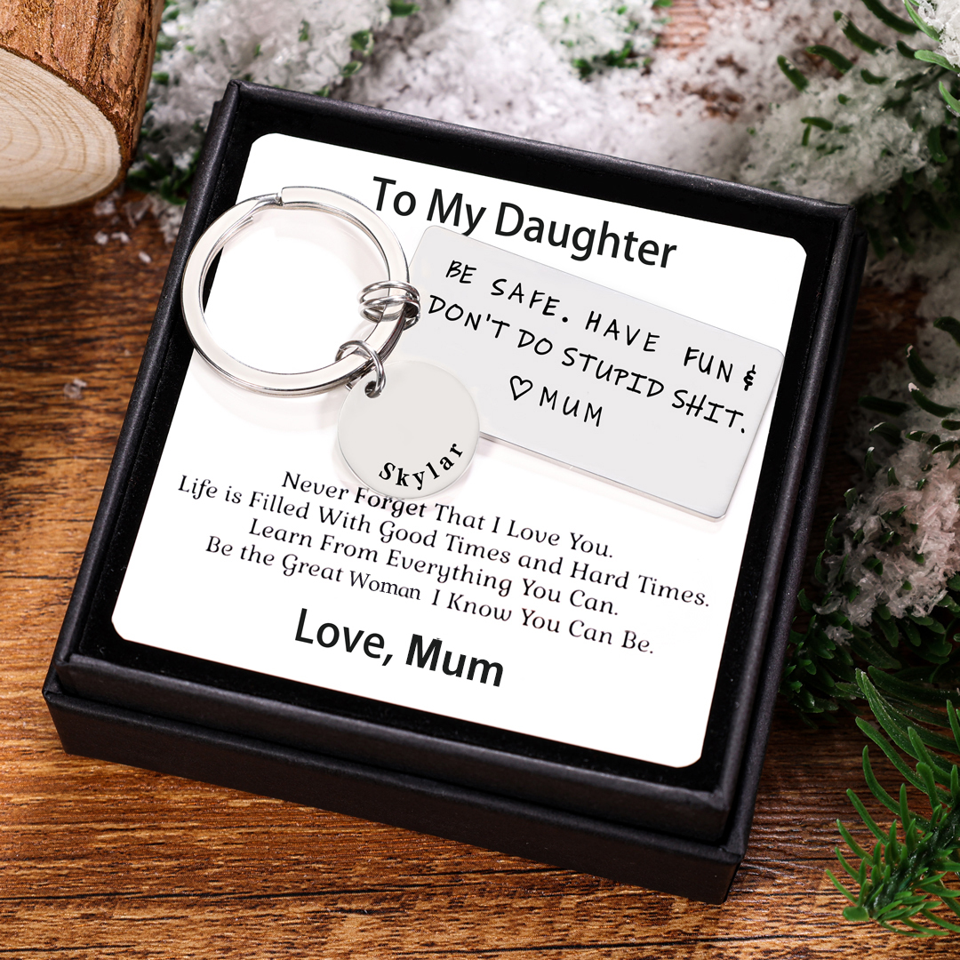 Personalised Name Don't Do Stupid Keychain for Teenager New Driver Gift-Jessemade AU