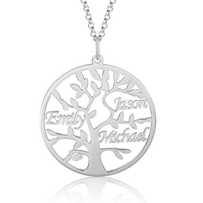Personalised Family Tree Name Necklace Custom 3 Names Name Necklace-Jessemade AU