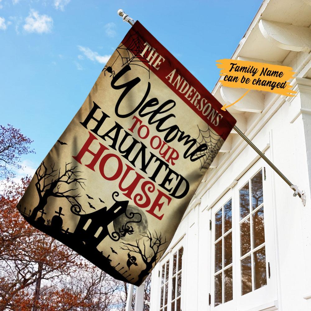 Personalised Halloween Garden Flag "Welcome to Our Haunted House"-Jessemade AU