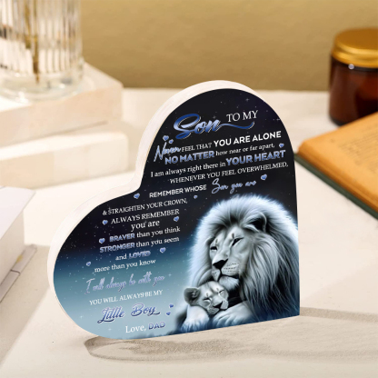 To My Son Acrylic Heart Keepsake Dad to Son Heart Ornament - You Will Always Be My Little Boy-Jessemade AU