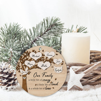 7 Names - Personalised Christmas Tree Ornaments Tree of Life Pendant with Name Wooden Gifts for Family and Friends-Jessemade AU