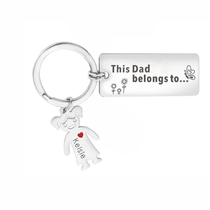 Personalised Family Keychain with 1 Kid Charm Engrave Name-Jessemade AU