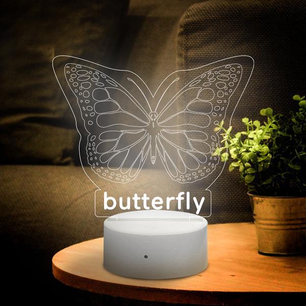 Personalised Butterfly Home Decoration Lamp With Custom Name Night Light Kid's Bedroom Decor Children's LED Light-Jessemade AU
