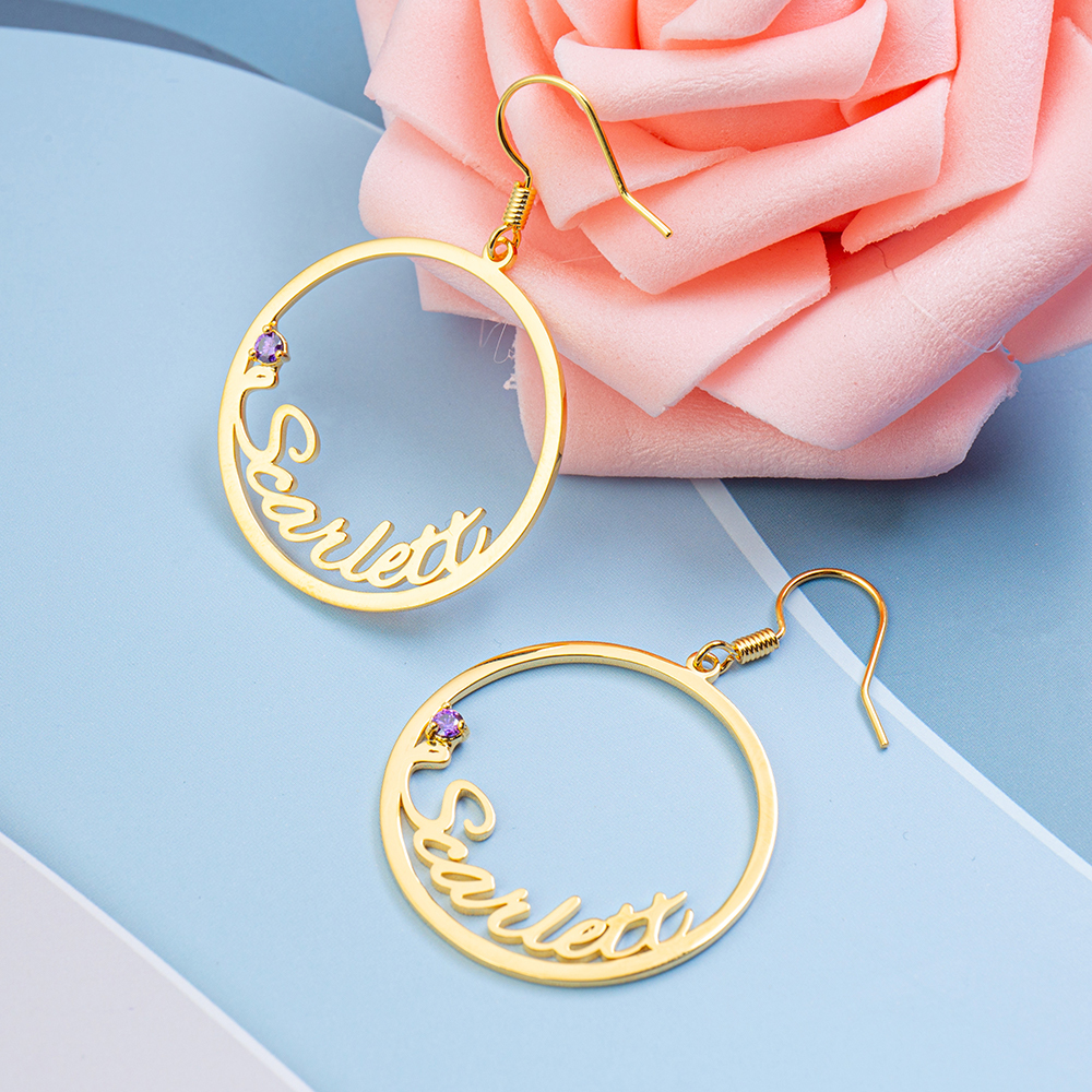 Personalised Name Earring Customised Name Hoop Earrings for Her-Jessemade AU
