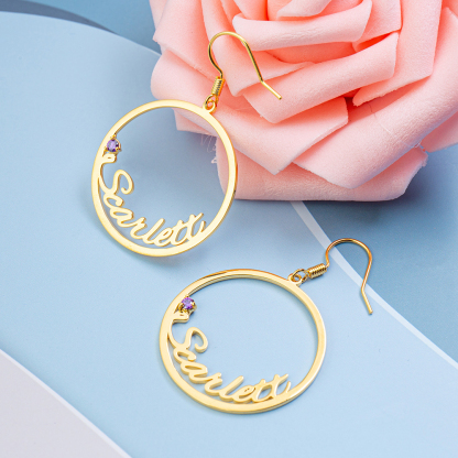 Personalised Name Earring Customised Name Hoop Earrings for Her-Jessemade AU