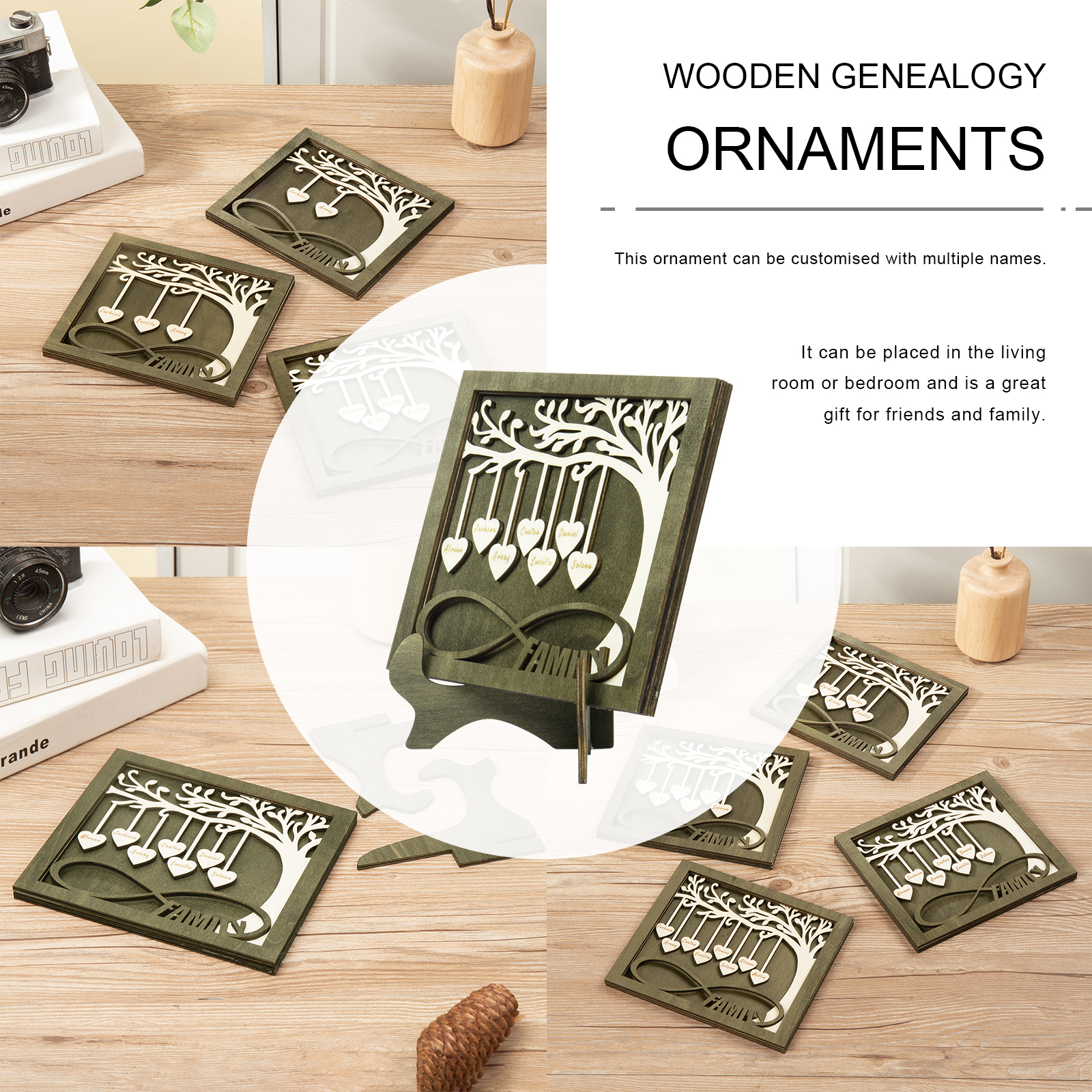 Custom Family Tree Sign with 7 Names Wooden Keepsake Gifts-Jessemade AU