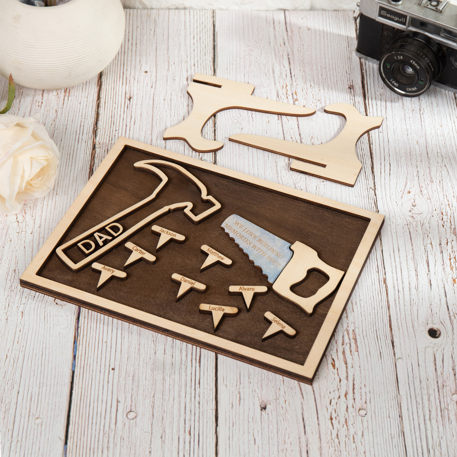 Dad Tool Set Wood Signs Custom 8 Names Father’s Day Handyman Construction Dad Sign-Jessemade AU