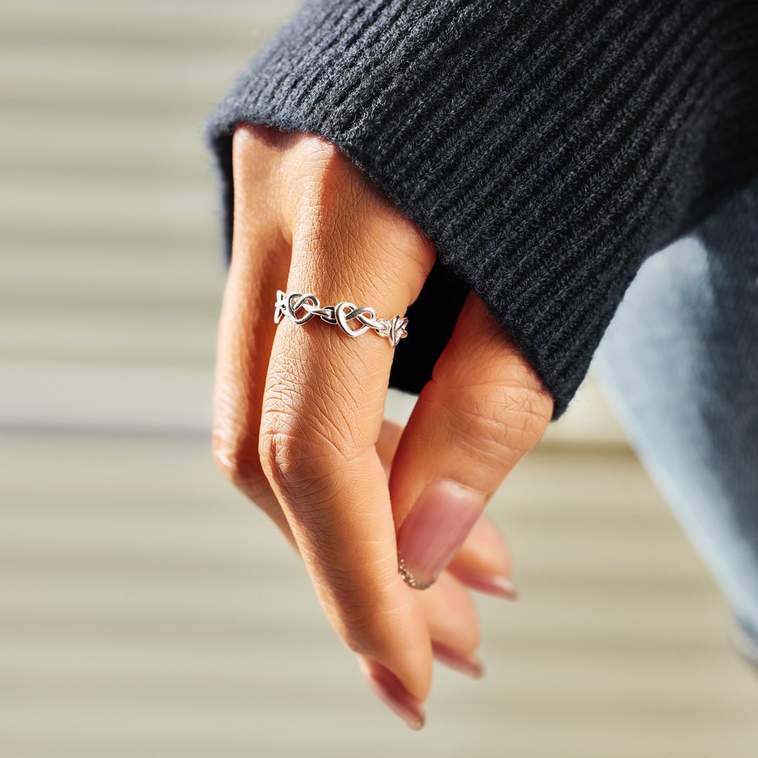 To my daughter, This ring stands for our family, Infinity Heart Knot Ring With Card, Gifts For Her-Jessemade AU