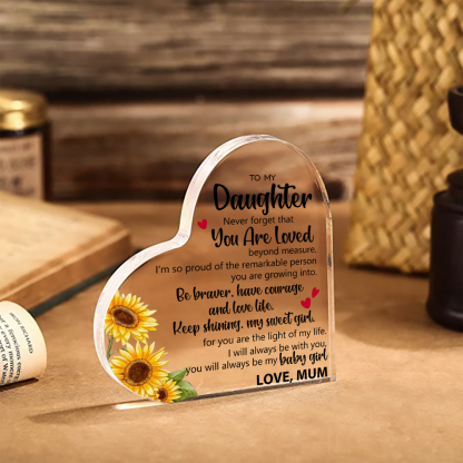 To My Daughter Acrylic Heart Keepsake Heart Ornament - You Will Always Be My Baby Girl-Jessemade AU