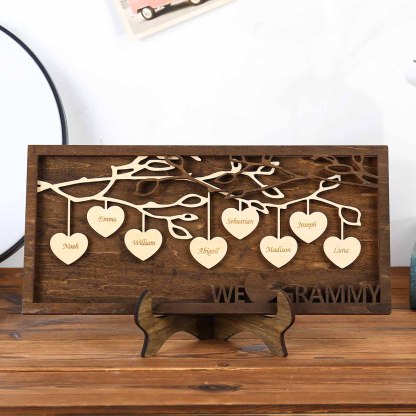 Custom Family Tree Sign Engrave 8 Names Wooden Family Frame Home Decor-Jessemade AU