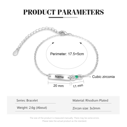 Custom Infinity Bracelet with Birthstone Engraved 1 Name Gifts for Mom-Jessemade AU