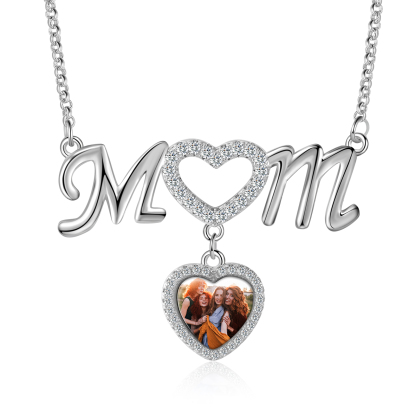 Mother's Day Gifts Personalised Mom Necklace Custom 1 Photo Heart Necklace for Mom-Jessemade AU