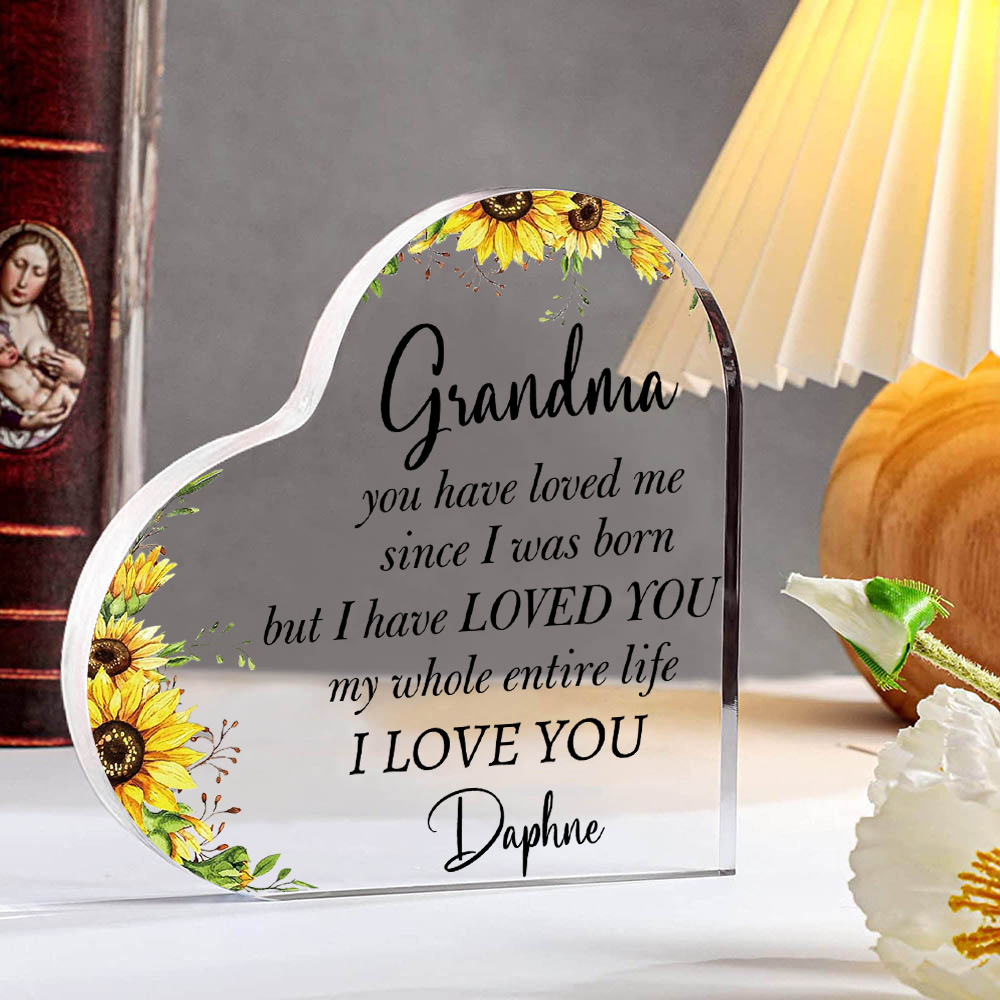 Personalised Acrylic Heart Keepsake Engrave 1 Name Heart Ornament Special Gift for Grandma-Jessemade AU