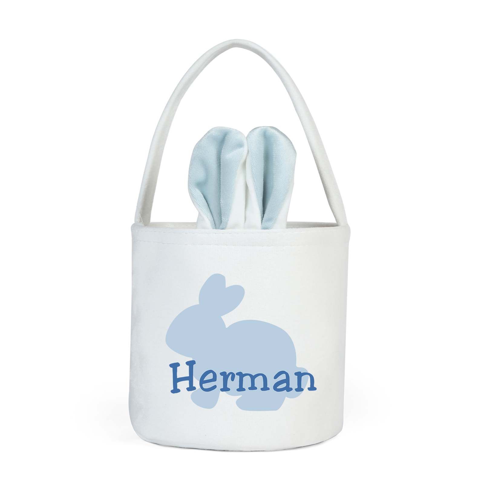 Personalised Bunny Tote Bag Customised with Name Bunny Basket Bucket Bag Easter Gifts-Jessemade AU