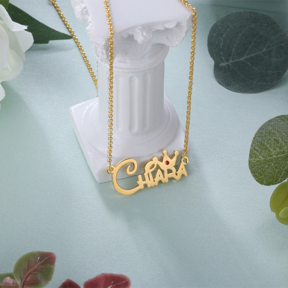 Personalised Crown Name Necklace Classic Jewelry Gift For Her-Jessemade AU