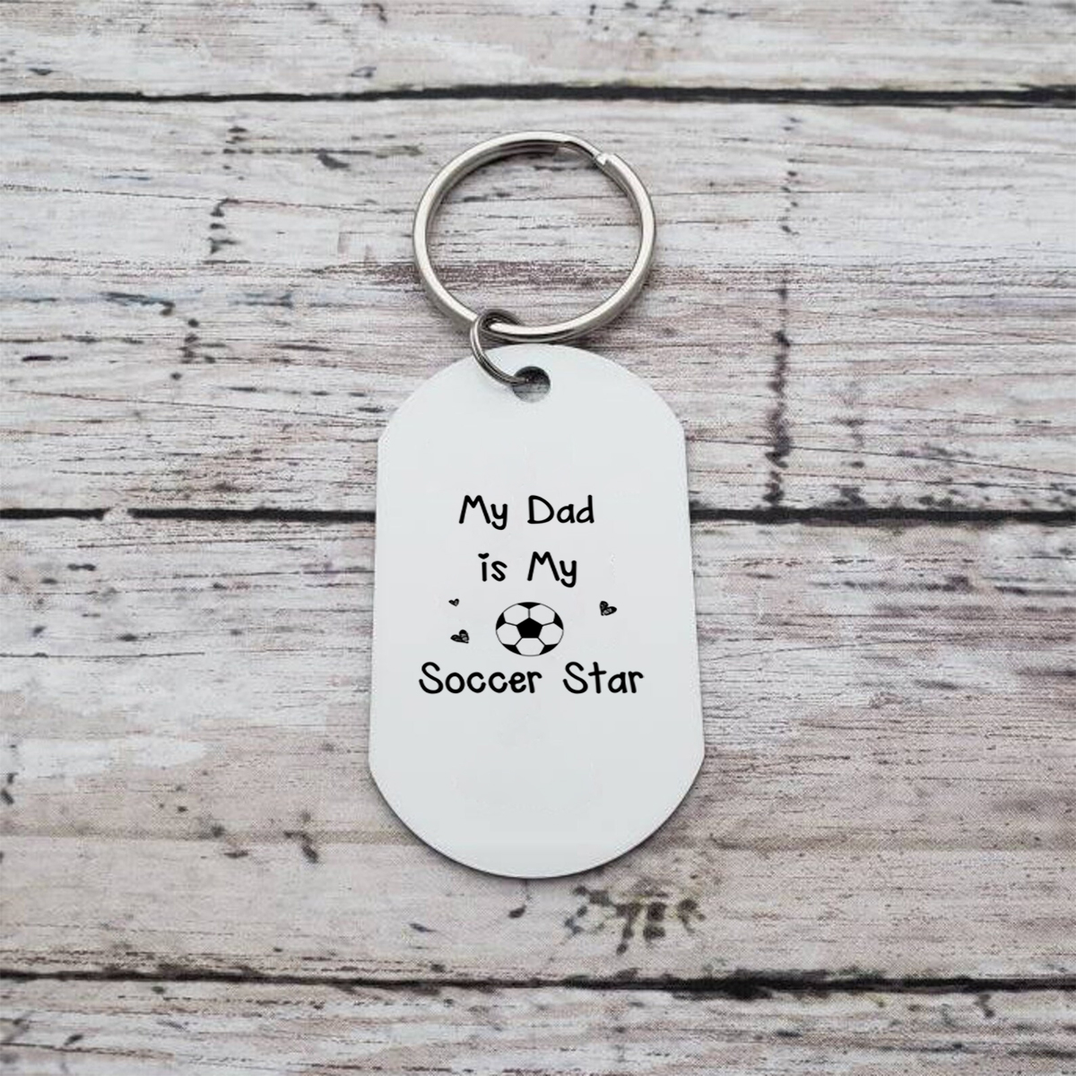 Personalised Football Family Keychain Custom 2–4 Names & Jersey Number Keychain Father's Day Gift - My Dad Is My Soccer Star