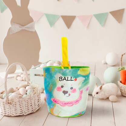 Personalised Bunny Tote Bag Custom Name Bunny Basket Bucket Bag Easter Gifts for Him/Her-Jessemade AU