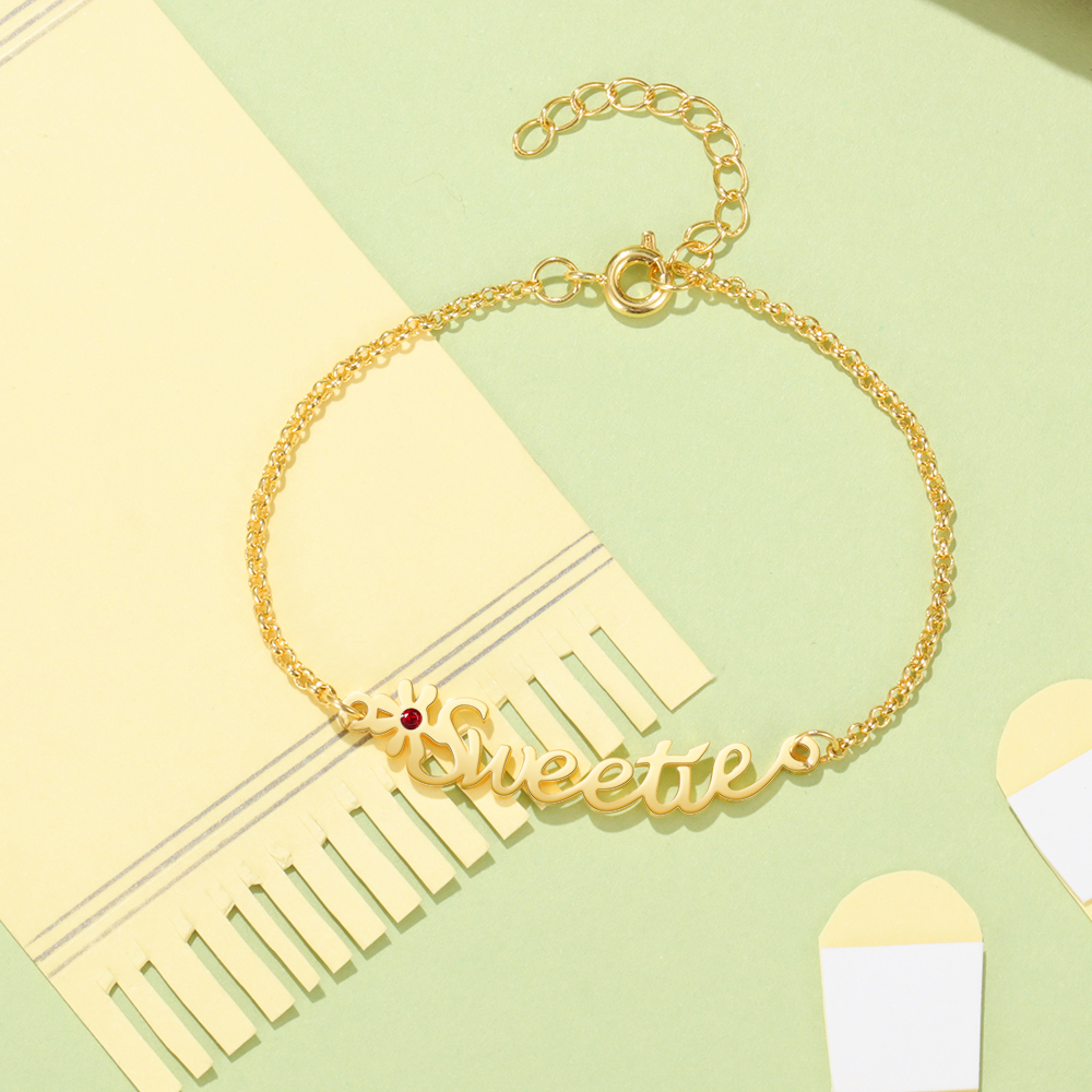 Personalised Name Bracelet Custom Name Daisy Bracelet for Kids-Jessemade AU