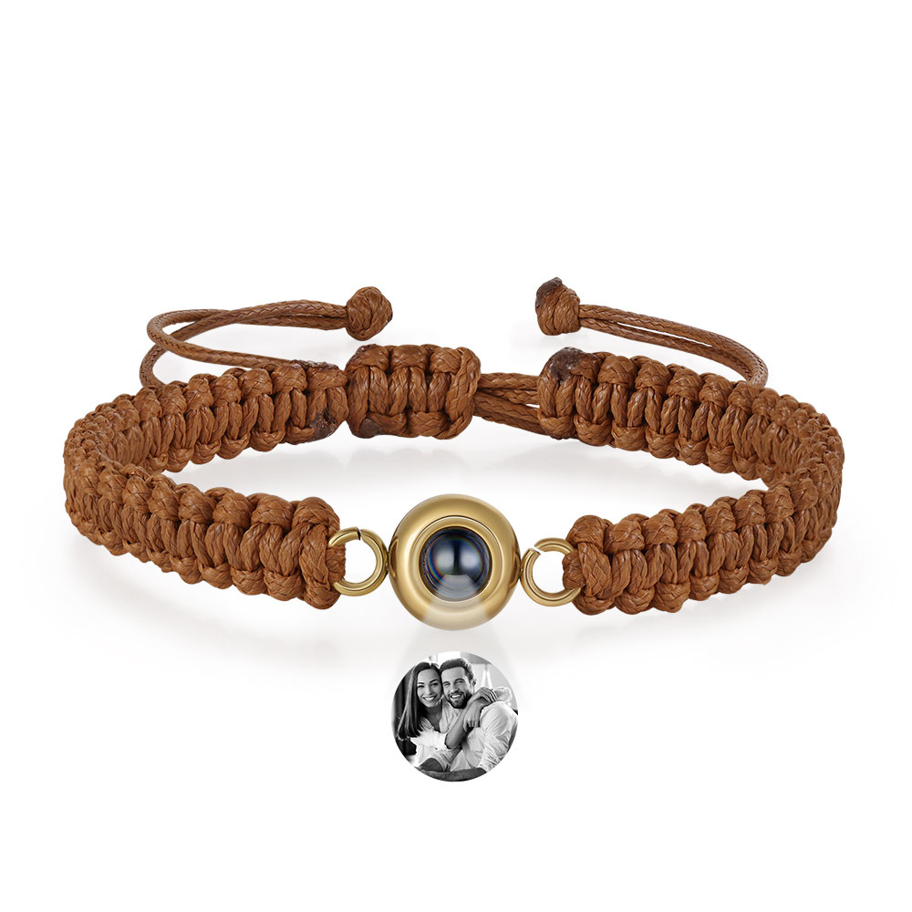 Personalised Projection Weave Bracelet Custom Black & White Photo Bracelet Adjustable Bracelet Personalised Gift for Couples-Jessemade AU