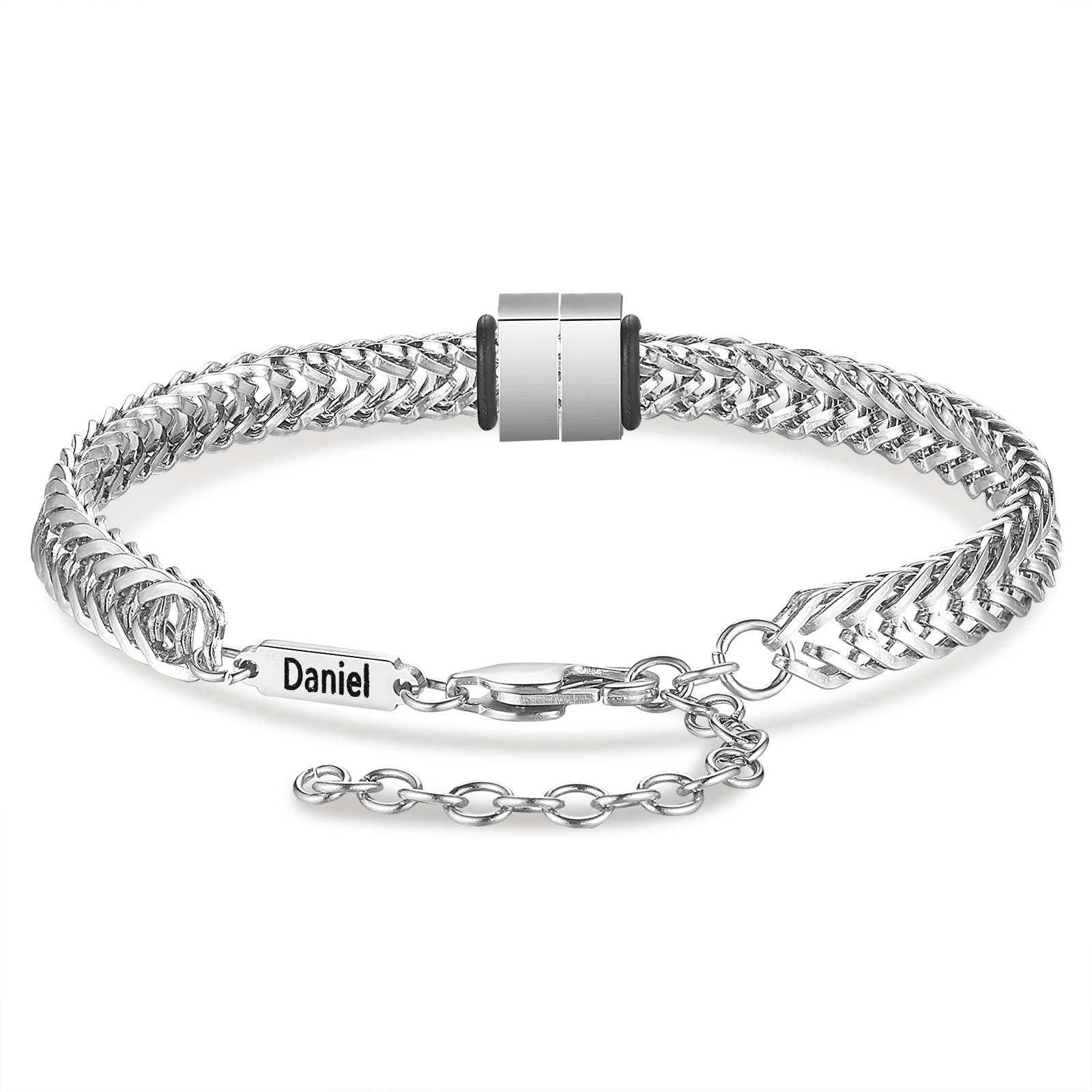 Personalised Men's Beaded Bracelet Custom 3 Names Adjustable Bracelets Stainless Steel Gifts for Him-Jessemade AU