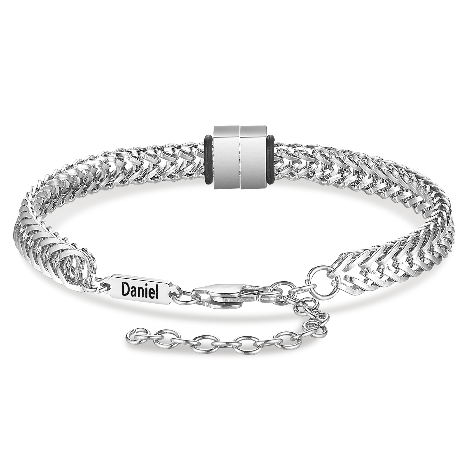 Personalised Men's Beaded Bracelet Custom 3 Names Adjustable Bracelets Stainless Steel Gifts for Him-Jessemade AU