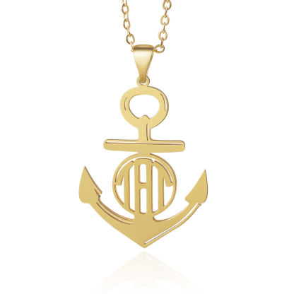 Anchor Letter Necklace Customised Necklaces Romantic Gift For Her-Jessemade AU