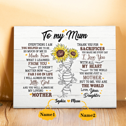 To My Mum Sunflowers Picture Board Keepsake Wood Signs Photo Frame-Jessemade AU