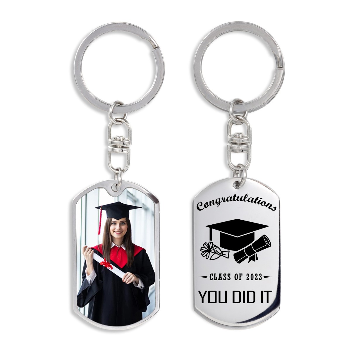 Graduation Keychain Engraved Photo Keychain for Her/Him-Jessemade AU
