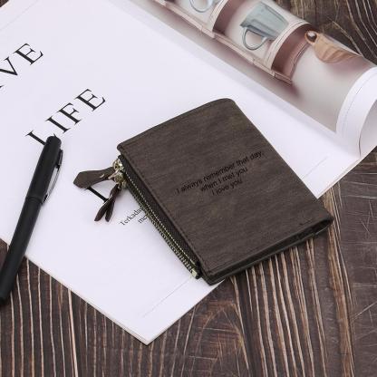 Personalised Leather Wallet Engraved Photo Short Purse Gifts For Men-Jessemade AU