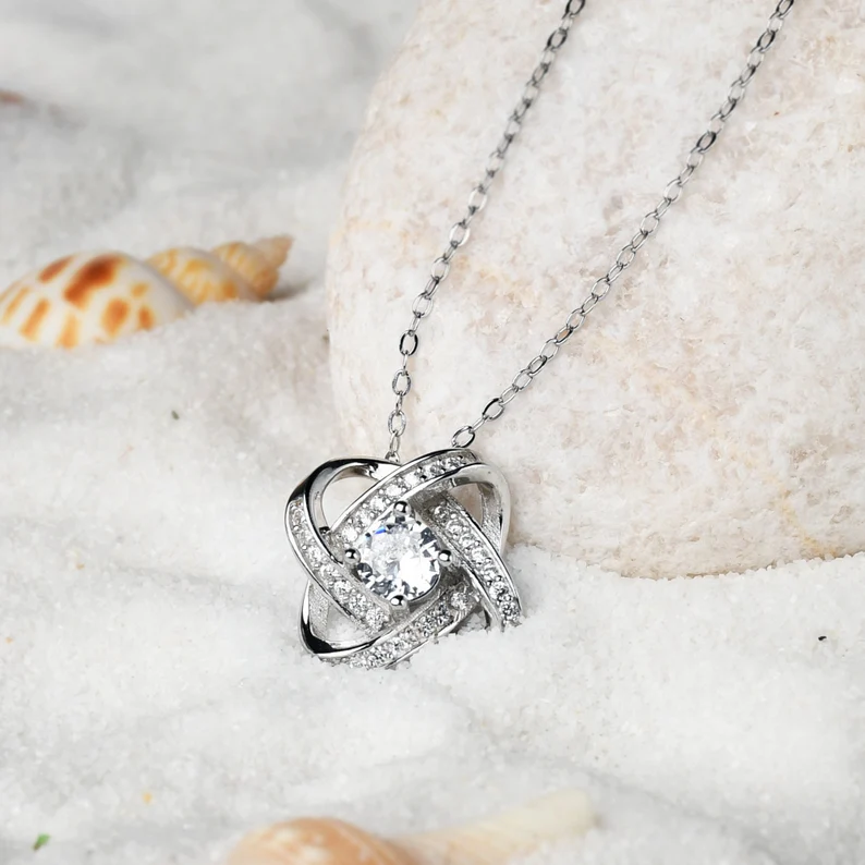 To My Stepdaughter - S925 Love Knot Necklace "Love Made You My Daughter" Gifts For Daughter-Jessemade AU