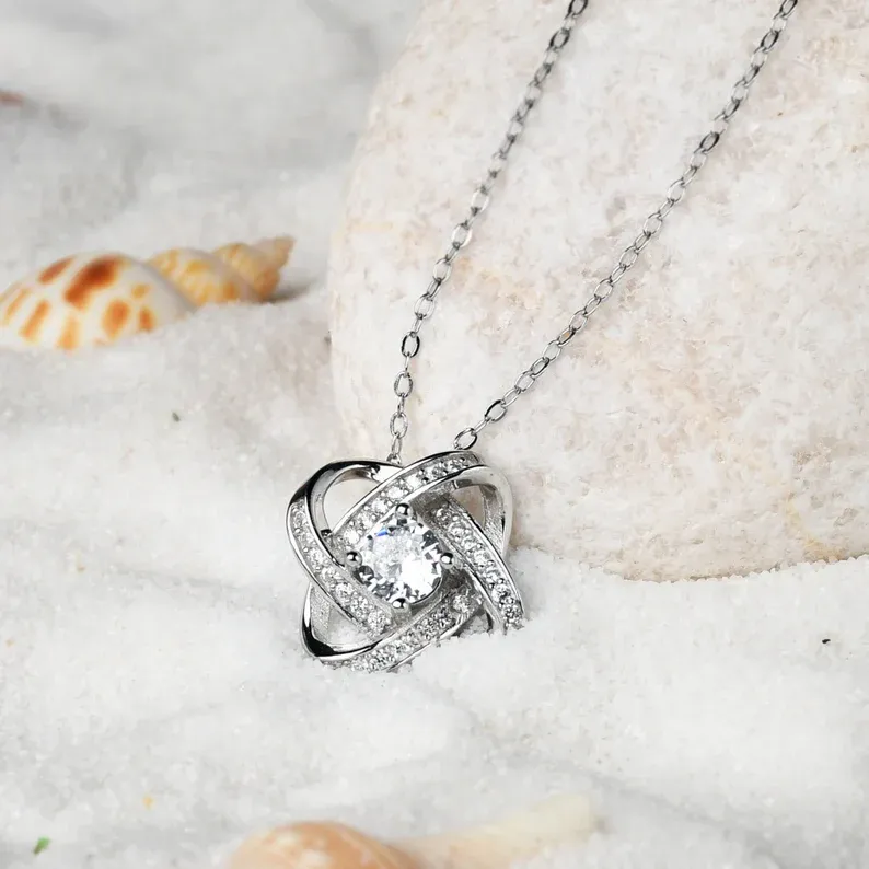 To My Stepdaughter - S925 Love Knot Necklace "Love Made You My Daughter" Gifts For Daughter-Jessemade AU