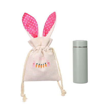 Personalised Bunny Tote Bag Customised with Name Bunny Drawstring Bag Easter Gifts-Jessemade AU
